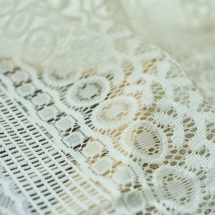 法式田园复古米色镂空蕾丝经编窗纱帘窗帘桌布门帘隔断帘ins风