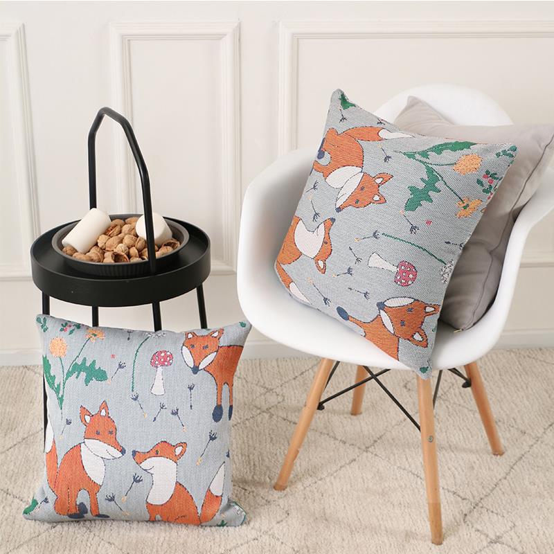 高档eek档lund纯棉提花抱枕床头沙靠垫北欧风高发办公室午睡汽车