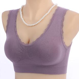 夏季 无钢圈老人运动聚拢薄胸 大尺码 妈妈内衣女文胸中老年人背心式