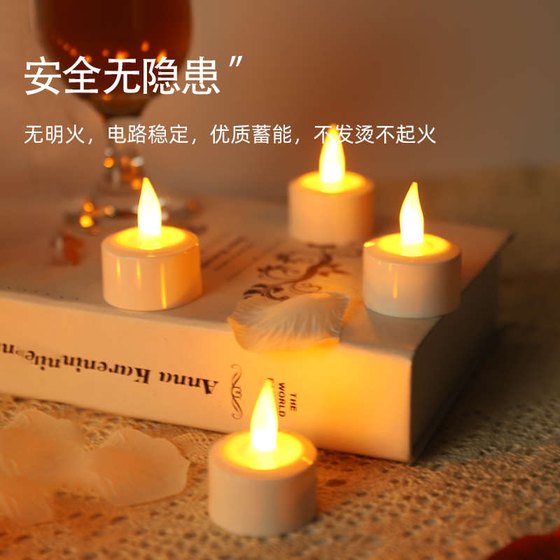 4充电蜡烛灯酒吧餐厅SPA气氛灯仿真闪烁浪漫告白供佛灯led氛围灯