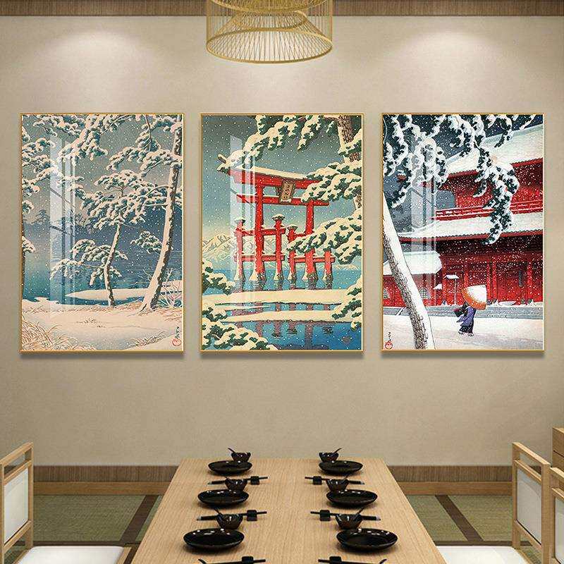 新款直销挂画浮世绘和风有框画料理店榻榻米壁挂画客厅装饰画日式