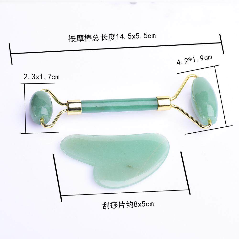 天然水晶玉器半宝石粉水晶滚轮按摩器刮痧板岫玉套装水晶工艺品