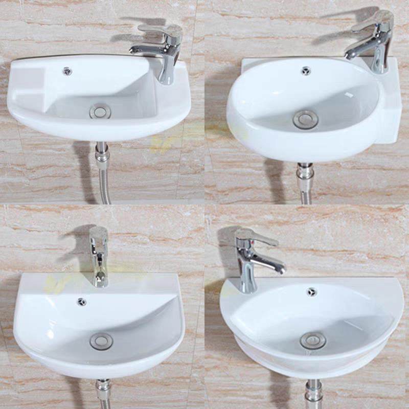 壁挂式迷你洗手盆小公寓浴室悬挂盆三角盆阳台洗手盆陶瓷池托盘