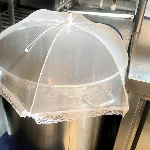 圆桶汤锅卤水桶透气商用网纱罩防苍蝇餐桌罩菜盆大号圆形网罩食物