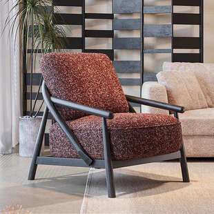 复古法式单人沙发椅公寓民宿风休闲椅布艺椅子阳台卧室家用沙发