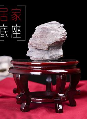 家用木质中式盆景瓷器花瓶底座石头摆件画缸鱼缸底座木质托架子。