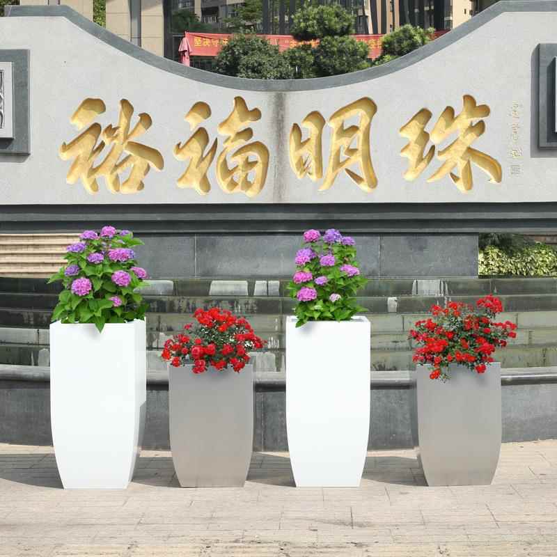 户外不钢林花箱锈组合花槽园坛景观白色种植箱室555内花花盆包邮