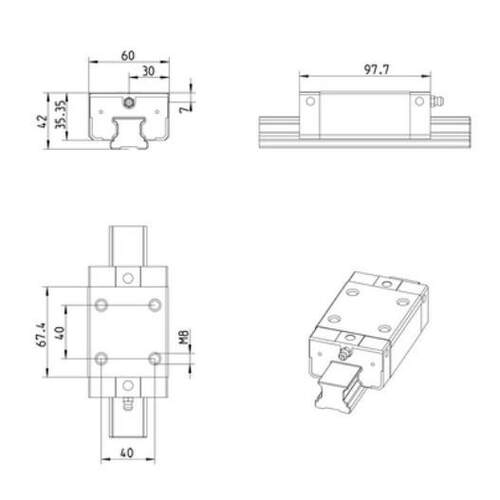 德国进口Rexroth力士乐 KWC-025-SNN-C1-N-2滚珠滑块 R169421410