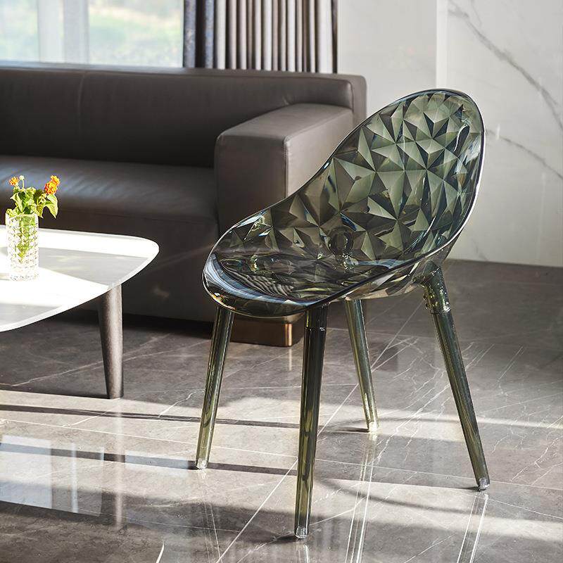 北欧餐椅塑料家用简约椅轻奢靠背椅网红设计师水晶透明亚克力椅子