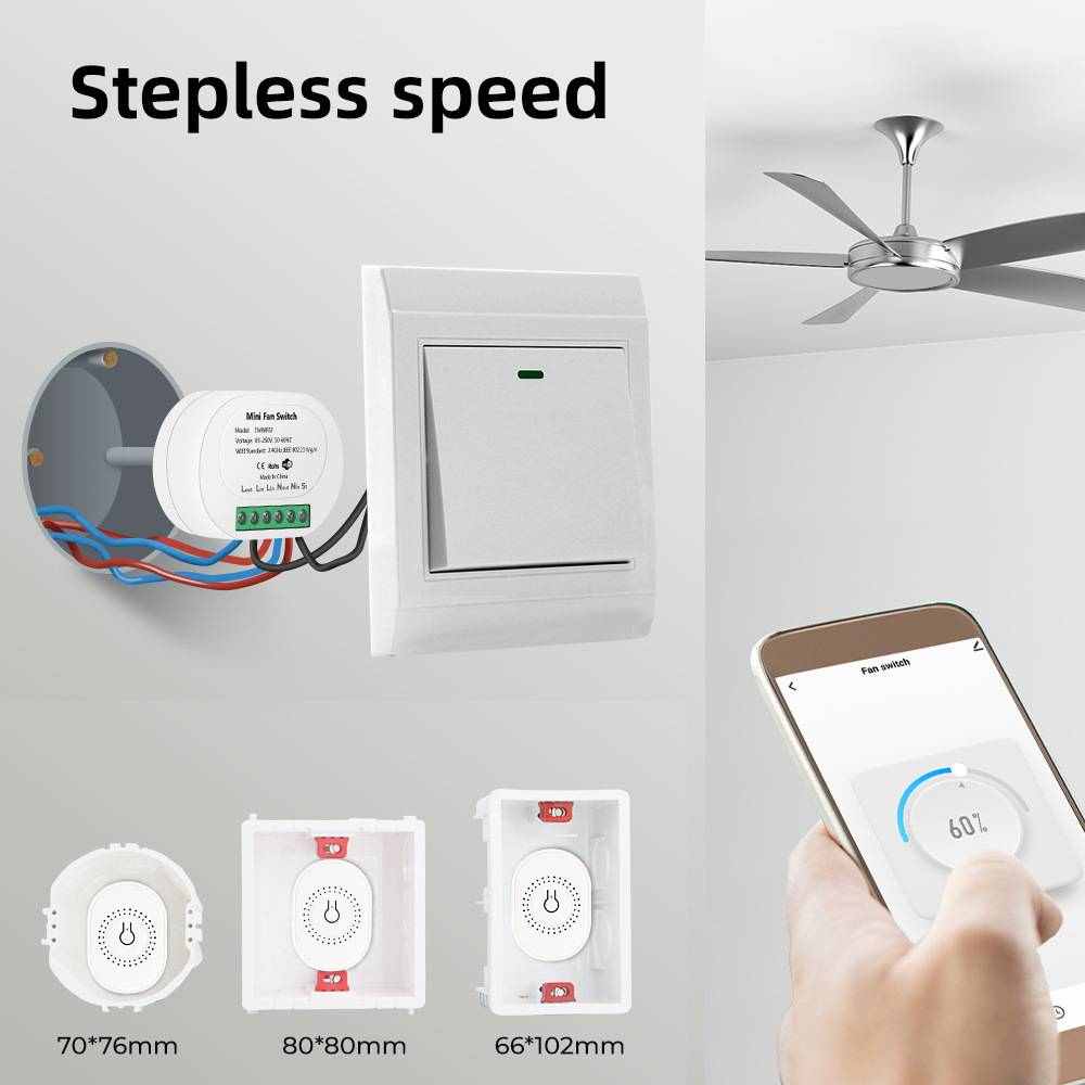 涂鸦智能家居WiFi风扇吊扇通断器模块遥控APP语音定时调速开关