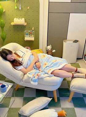 懒人发可躺可睡单人小休闲椅子卧室阅读躺沙椅沙发折VZA午叠