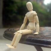 12英寸木头人木关节可动人偶实木制造静态展示造型摆设 4.5 5.5