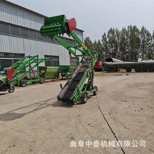 横移款电动挖料机牧区用升高5米取草机液压升降小型移动挖料车