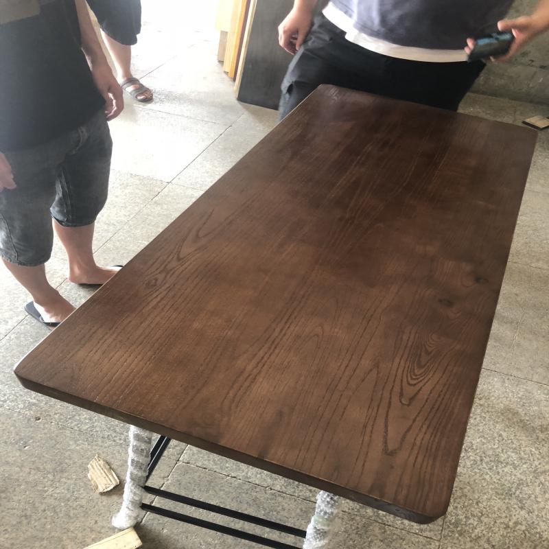 胡桃色木板定制长方形正方形圆形松木板榆木板纯实木隔板加工油漆