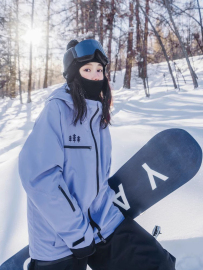 三合一冲锋衣男宽松滑雪服上衣保暖紫色登山户外套女连帽2023