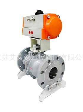 Q641F-16CQ641F-25CQ641F-40C气动法兰铸钢球阀DN50-DN300