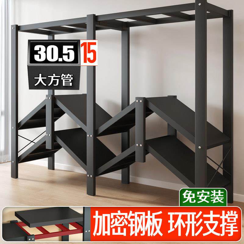 现代简约免安装折叠衣柜钢管加固布艺衣橱 出租屋适用简易挂衣柜