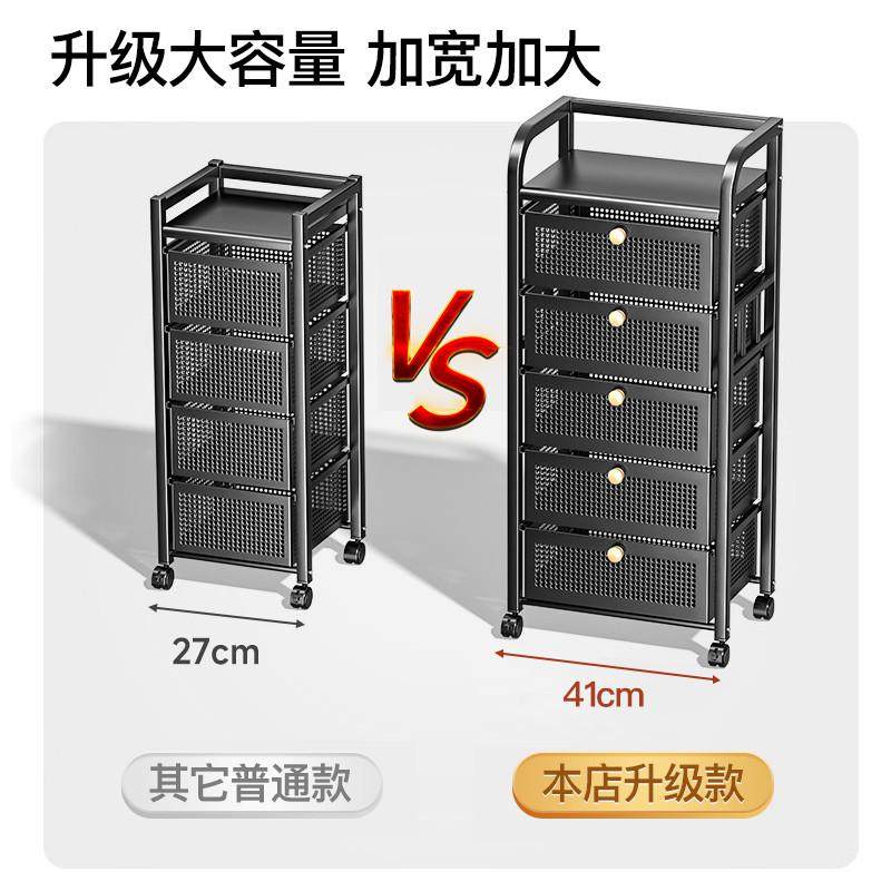 抽屉式多功能厨房收纳置物架白色放果蔬落地多层家用储物架菜篮子,厨房/烹饪用具,厨房抽屉置物架,淘宝优惠券,粉丝福利购,淘宝优惠卷