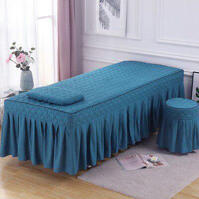 棉质纯色美容床罩四件套美体美容熏蒸按摩床罩套四季通用可定制