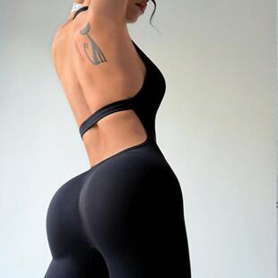 Women Strappy Backless One Piece Jumpsuits Tummy Control