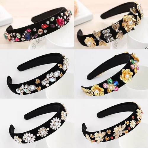 Luxury Baroque Rhinestone Headbands Hair Hoops Bohemia Vinta