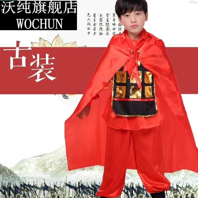 儿童古代士兵服装男童女孩花木兰演出服古装盔甲戏曲朗诵表演服新图片