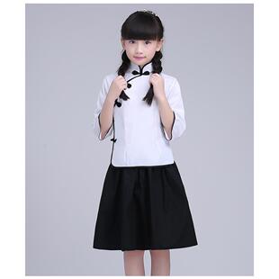 高档儿童五四青年民国学装中装国风覆小学生朗诵合古唱演生出服装
