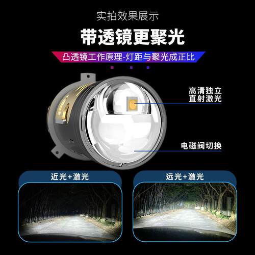 车跨境大功率M5K汽led透镜大远M05K近一灯体H4超亮矩阵灯泡双0光