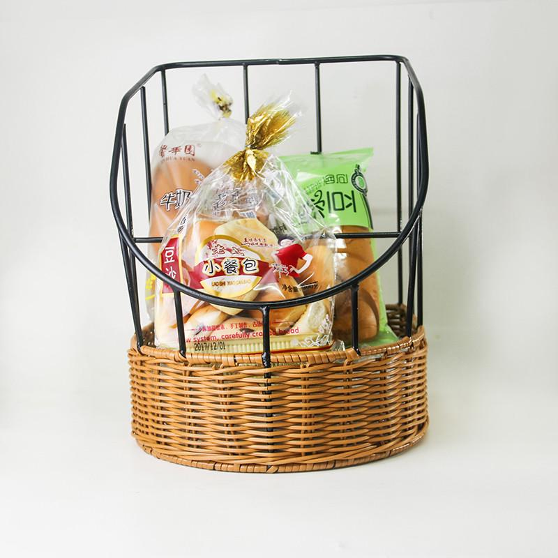 KBQ1新款加粗半圆形藤编面包篮欧式法棍篮子藤编织油条收纳筐果