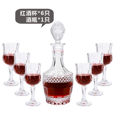 正品水晶璃创意高脚葡萄杯酒酒洋酒杯香槟杯玻璃红酒杯醒酒器套装