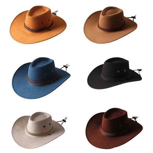 Vintage Western Cowboy Retro Jazz Hat Wide Brim ndy Basin