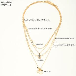 4-piece necklace set跨境饰品 恶魔之眼手掌星月项炼4件套女项饰