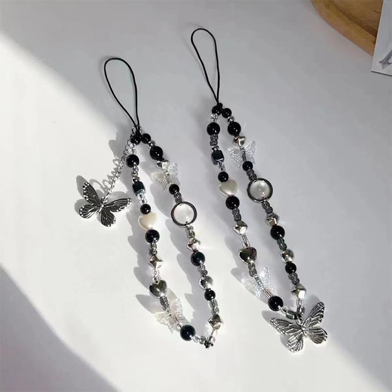 ins辣妹风金属蝴蝶ccd相机挂绳手机保护壳配饰炼条拍立得防丢可携式手錬