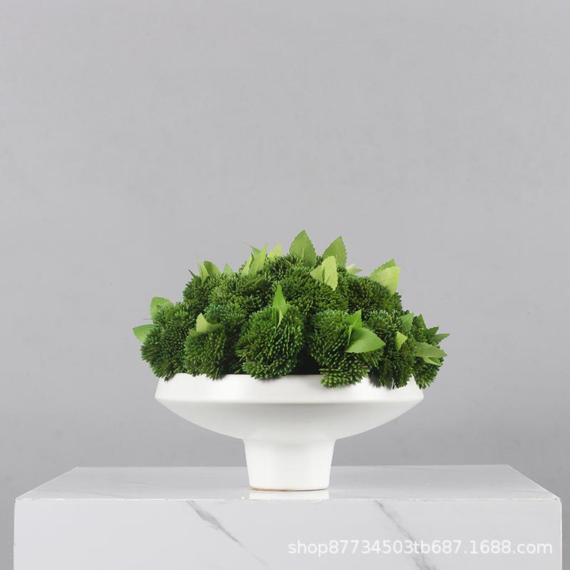 创意仿真花艺盆景绿色植物绿植装饰假花盆栽摆件售楼处前台装饰品