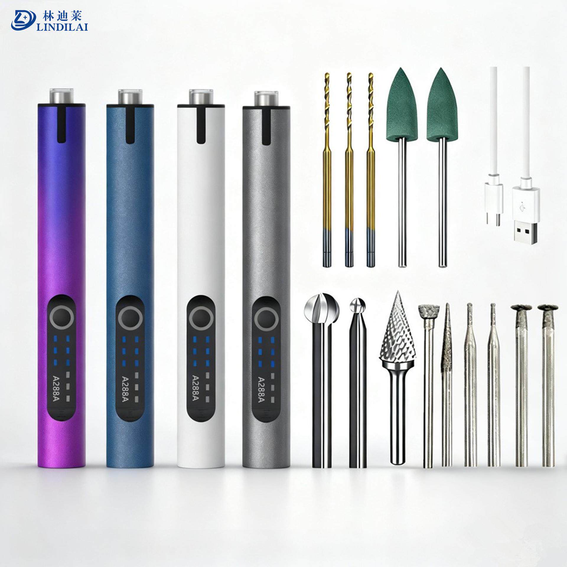 多功能打磨机电磨机小型手持雕刻笔玉石文玩木雕带灯DIY电动工具