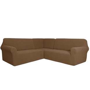 弹力五横五竖提花组合沙发套纯色全包私人座派转角L型沙发套