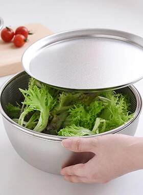 日本进口Arnest逸品物创不锈钢盆洗菜盆沥水篮圆形餐盘可成套