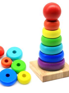 Baby Plugging Montessori Block Matching Toy Rainbow Children