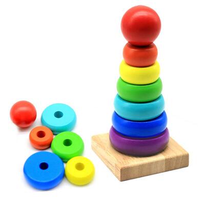 Baby Plugging Montessori Block Matching Toy Rainbow Children