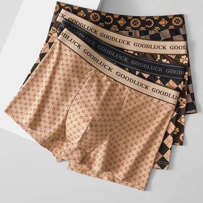 Men's 4-Pack High-Quality Printed Casual Boxer Briefs -