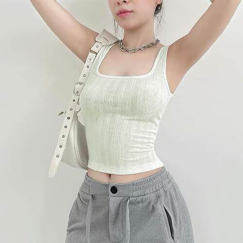White vest suit with base, sleeveless camisole for women,
