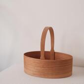篮子 一祇好看好用 日用木器 樱桃木夏克收纳提篮