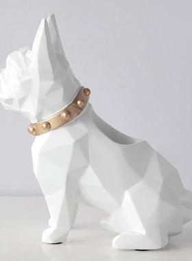 正品in北欧风爱小狗桌面笔筒摆件可s创意客厅书房办公桶室笔装饰