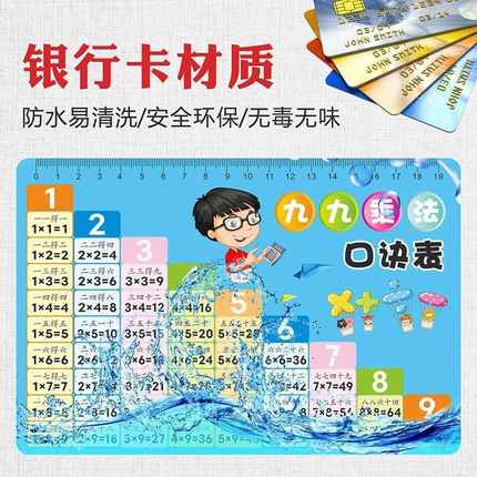 数学九九乘法口诀表卡片99乘法表口算卡二年级小学生全套除法随身