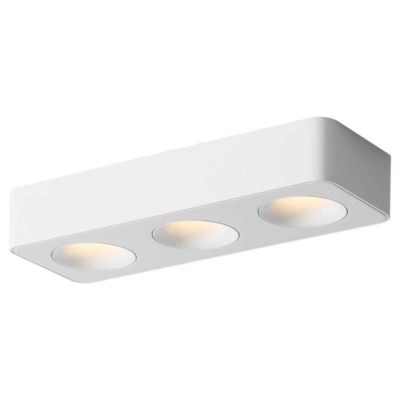 明装led斗胆射灯全光谱护眼防眩客厅卧室无主灯三头长方形吸顶灯