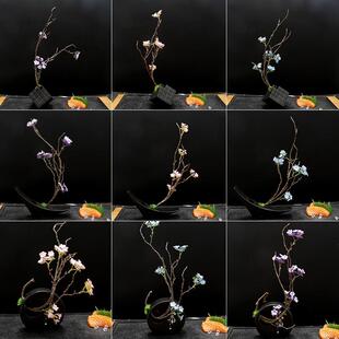 刺身摆盘装饰酒店干冰花草冷菜海鲜姿造点缀盘式围边三文鱼摆件