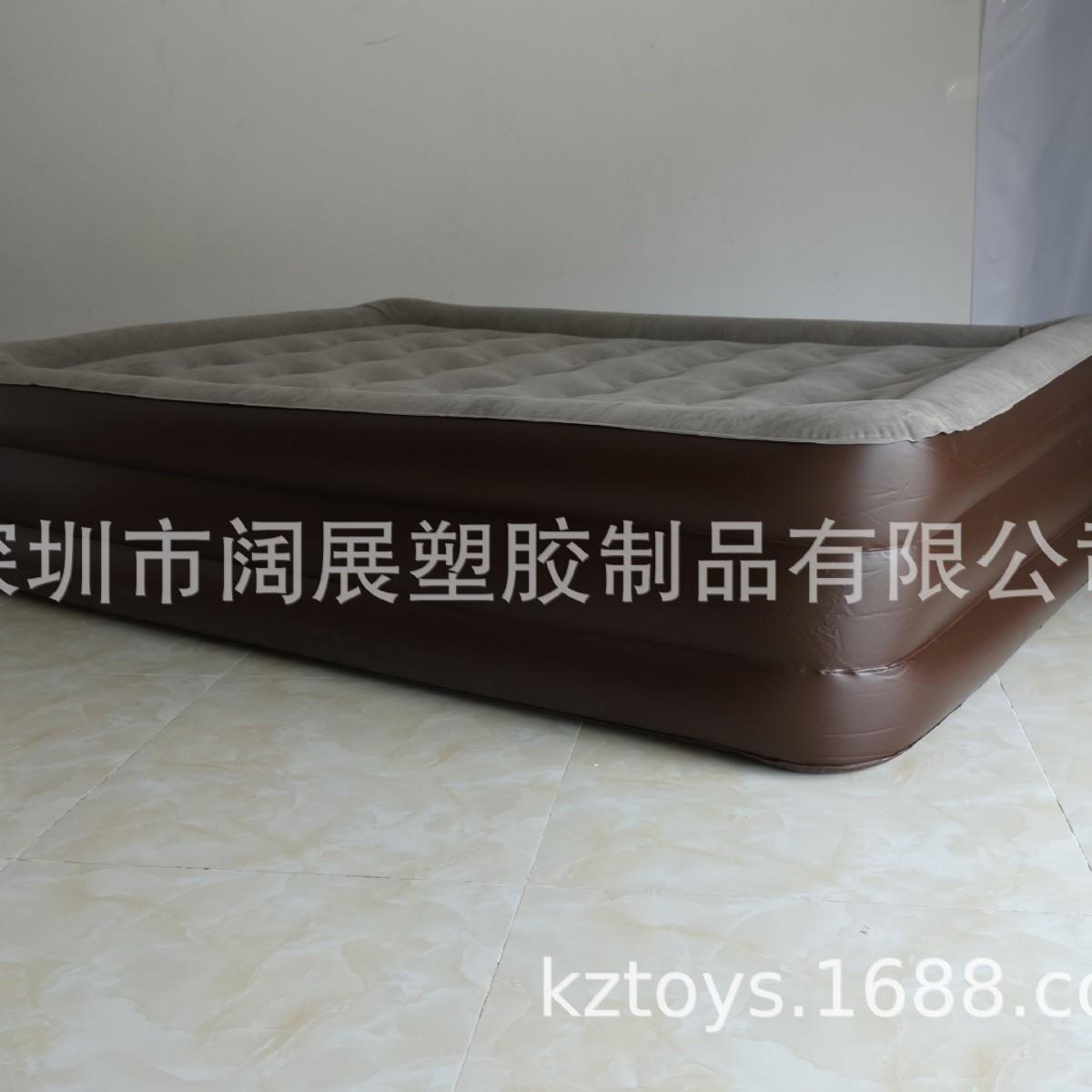 厂家现货加厚PVC植绒充气双人床垫加高充气床垫充气植绒床垫