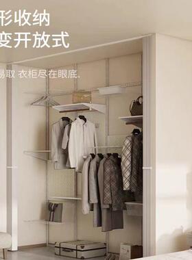 开卧遮室隔开放式衣柜门帘断帘免双打孔折叠置物ac6AEzrZ架柜防尘