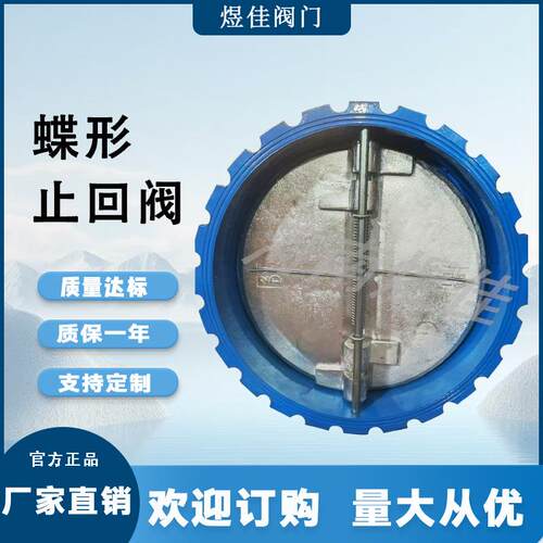 供应DH77X蝶式对夹止回阀球墨铸铁逆止阀双瓣蝶式对夹止回阀