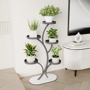 花架客厅落地轻奢可移动多层电视柜沙发旁边铁艺花盆摆放架置物架